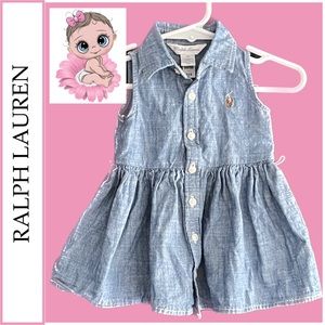 Ralph Lauren Baby Girl Sz 3 mo. denim dress